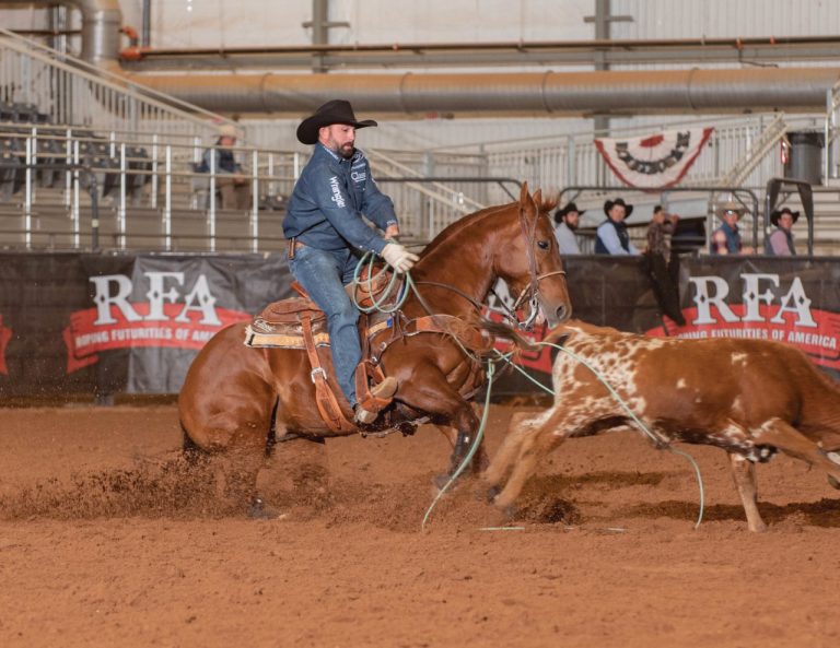 Colby Lovell winning the RFA on "Pepper" in 2023.