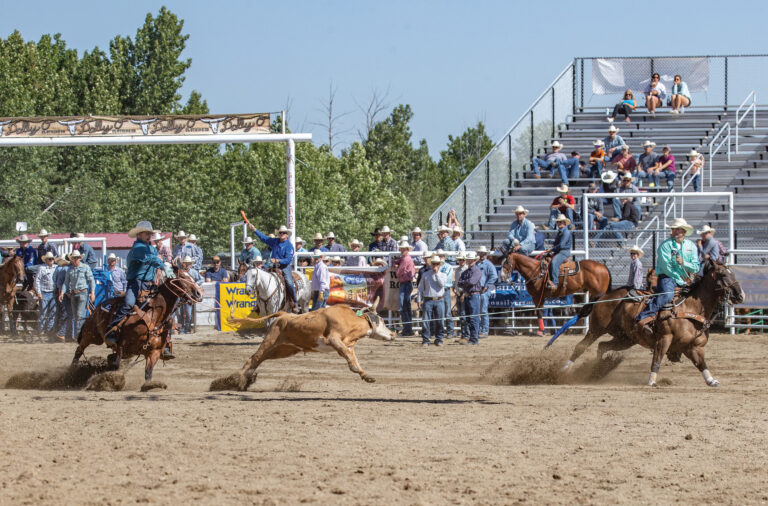 Dustin Egusquiza and Levi Lord team roping.