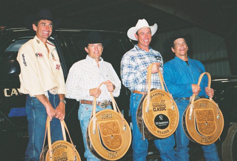 A young Allen Bach and Jake Barnes standing with brothers George and Buddy Strait