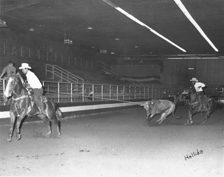 Manuel Gonzales on Laredo Glo and Jesse Gonzales Jr. on Juan Moore at the 1974 TRA Finals.