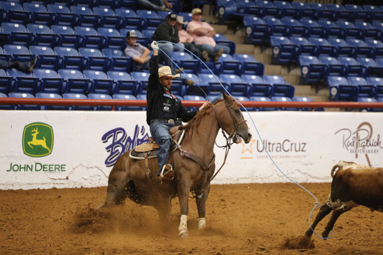 Joseph Harrison heeling on Copperton at the Cowtown Classic.