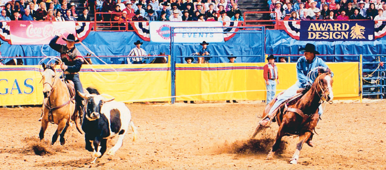 Jake Barnes on Sunny and Clay Cooper on Ike at the 1994 NFR.